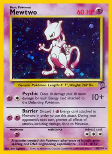PSA 10 Pokémon Mewtwo #10 — Base Set 2 (2000)