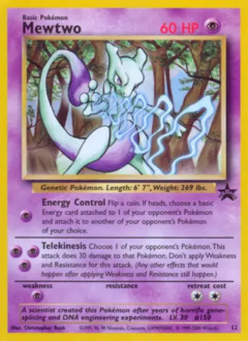 PSA 10 Pokémon Mewtu #12 — Wizards Black Star Promos (2000)
