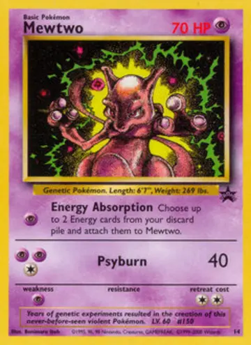 PSA 10 Pokémon Mewtu #14 — Wizards Black Star Promos (2000)