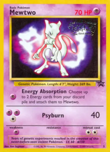 PSA 10 Pokémon Mewtu #3 — Wizards Black Star Promos (1999)