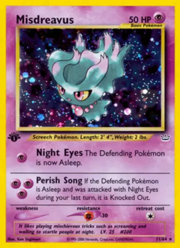 PSA 10 Pokémon Misdreavus #11 — Neo Revelation Unlimited (2001)