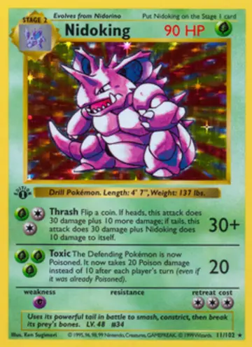 PSA 10 Pokémon Nidoking #11 — Base Set Unlimited (1999)