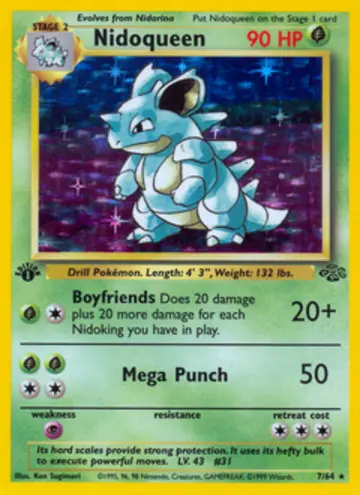 PSA 10 Pokémon Nidoqueen #7 — Jungle 1st Edition (1999)