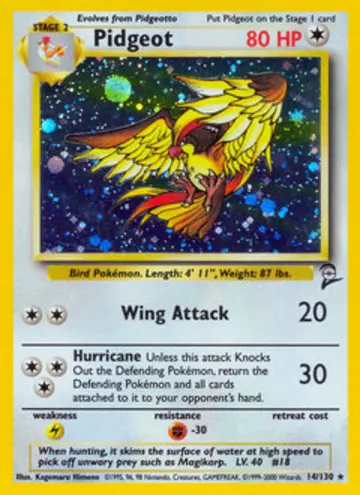 PSA 10 Pokémon Pidgeot #14 — Base Set 2 (2000)