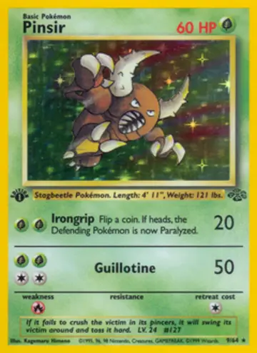 PSA 10 Pokémon Pinsir #9 — Jungle 1st Edition (1999)