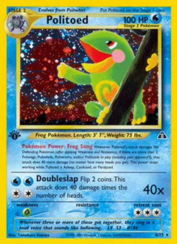 PSA 10 Pokémon Politoed #8 — Neo Discovery 1st Edition (2001)