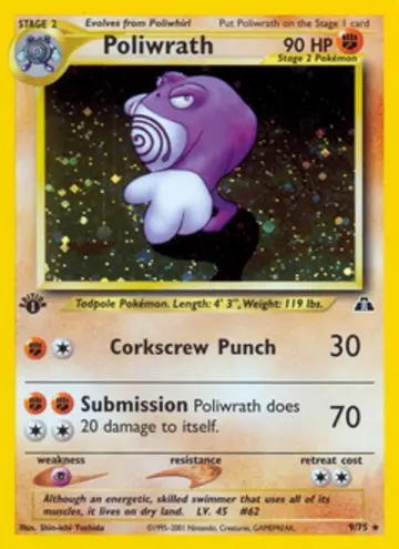 PSA 10 Pokémon Poliwrath #9 — Neo Discovery 1st Edition (2001)