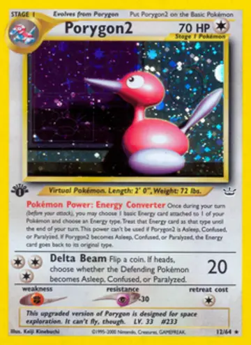 PSA 10 Pokémon Porygon2 #12 — Neo Revelation 1st Edition (2001)