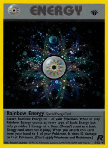 PSA 10 Pokémon Rainbow Energy #17 — Team Rocket 1st Edition (2000)