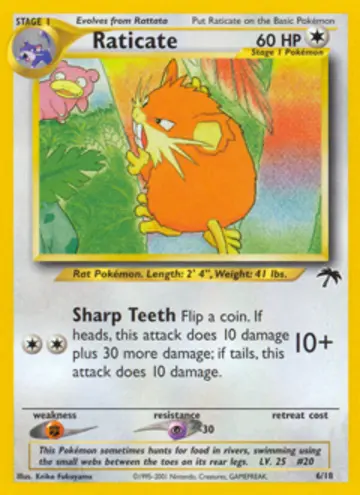 PSA 10 Pokémon Raticate #6 — Southern Islands (2001)