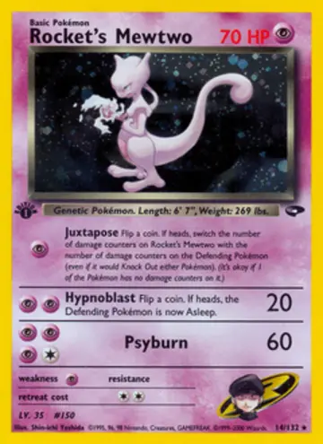 PSA 10 Pokémon Rocket's Mewtwo #14 — Gym Challenge 1st Edition (2000)