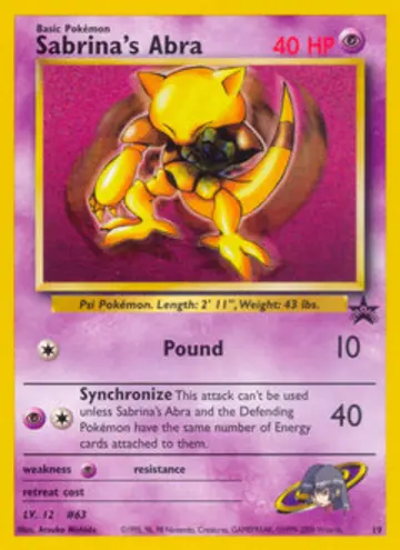 PSA 10 Pokémon Sabrinas Abra #19 — Wizards Black Star Promos (2000)