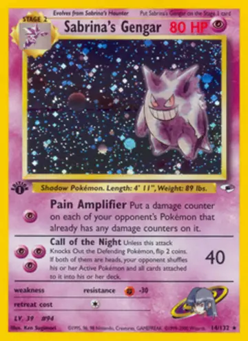 PSA 10 Pokémon Sabrinas Gengar #14 — Gym Heroes 1st Edition (2000)
