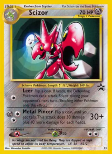 PSA 10 Pokémon Scherox #33 — Wizards Black Star Promos (2001)