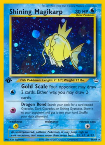 PSA 10 Pokémon Shining Magikarp #66 — Neo Revelation 1st Edition (2001)