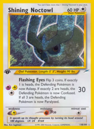 PSA 10 Pokémon Shining Noctowl #110 — Neo Destiny 1st Edition (2002)