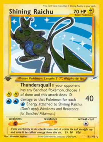 PSA 10 Pokémon Shining Raichu #111 — Neo Destiny 1st Edition (2002)