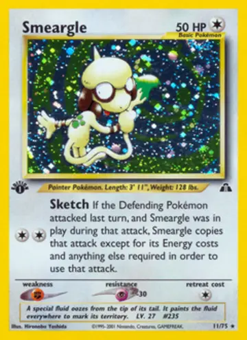 PSA 10 Pokémon Smeargle #11 — Neo Discovery 1st Edition (2001)