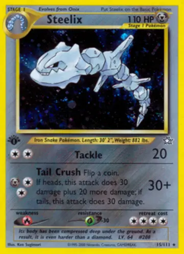 PSA 10 Pokémon Steelix #15 — Neo Genesis 1st Edition (2000)