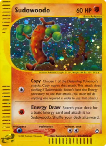 PSA 10 Pokémon Sudowoodo #H24 — Aquapolis (2003)
