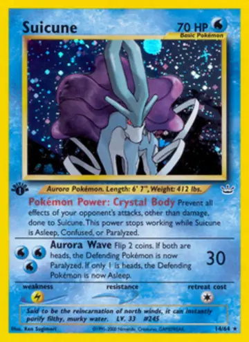 PSA 10 Pokémon Suicune #14 — Neo Revelation 1st Edition (2001)