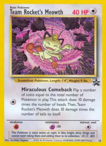 PSA 10 Pokémon Team Rockets Mauzi #18 — Wizards Black Star Promos (2000)