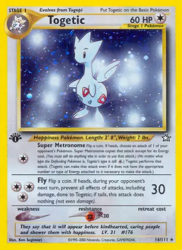 PSA 10 Pokémon Togetic #16 — Neo Genesis Unlimited (2000)