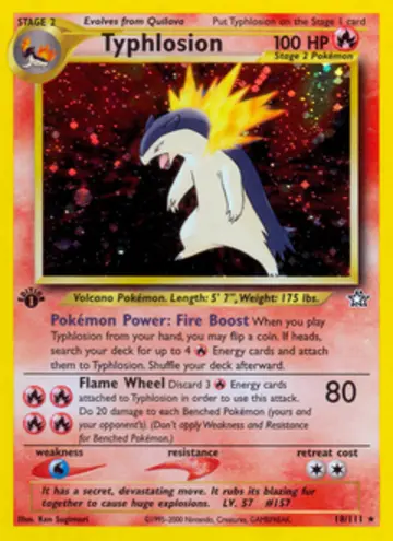 PSA 10 Pokémon Typhlosion #18 — Neo Genesis 1st Edition (2000)