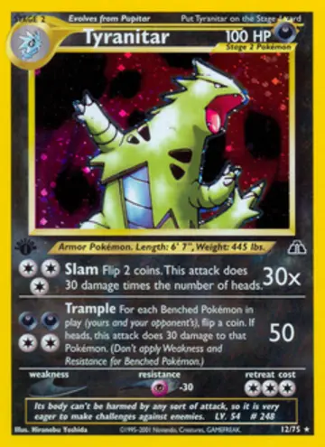 PSA 10 Pokémon Tyranitar #12 — Neo Discovery 1st Edition (2001)
