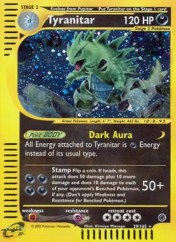 PSA 10 Pokémon Tyranitar #29 — Expedition (2002)