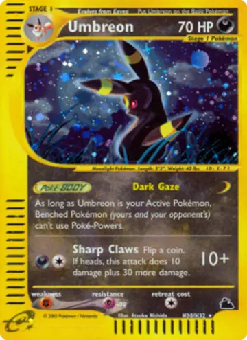 PSA 10 Pokémon Nachtara #H30 — Skyridge (2003)
