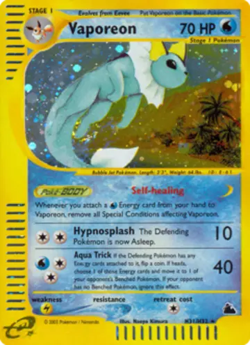 PSA 10 Pokémon Aquana #H31 — Skyridge (2003)