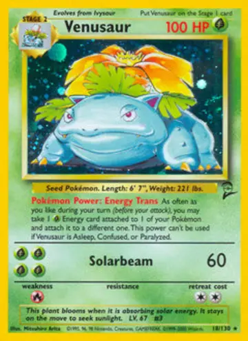 PSA 10 Pokémon Venusaur #18 — Base Set 2 (2000)