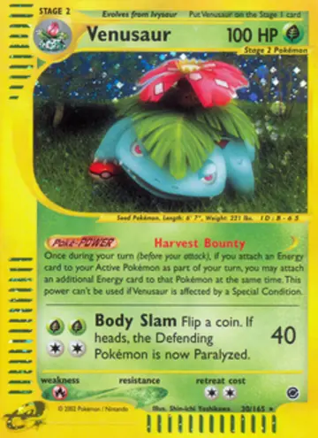 PSA 10 Pokémon Venusaur #30 — Expedition (2002)