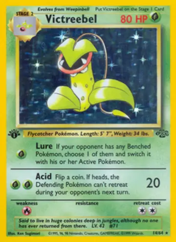 PSA 10 Pokémon Victreebel #14 — Jungle Unlimited (1999)