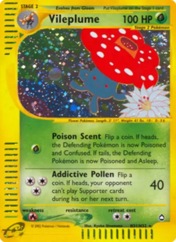 PSA 10 Pokémon Vileplume #H31 — Aquapolis (2003)