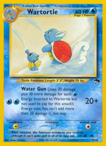 PSA 10 Pokémon Wartortle #15 — Southern Islands (2001)
