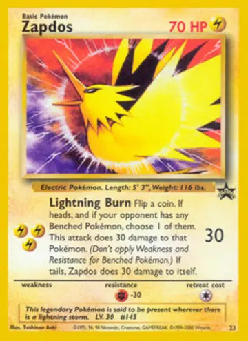 PSA 10 Pokémon Zapdos #23 — Wizards Black Star Promos (2000)