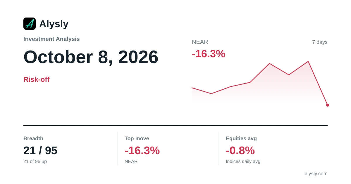 NEAR Is the Day's Biggest Loser, Down 16.3% – October 8, 2026