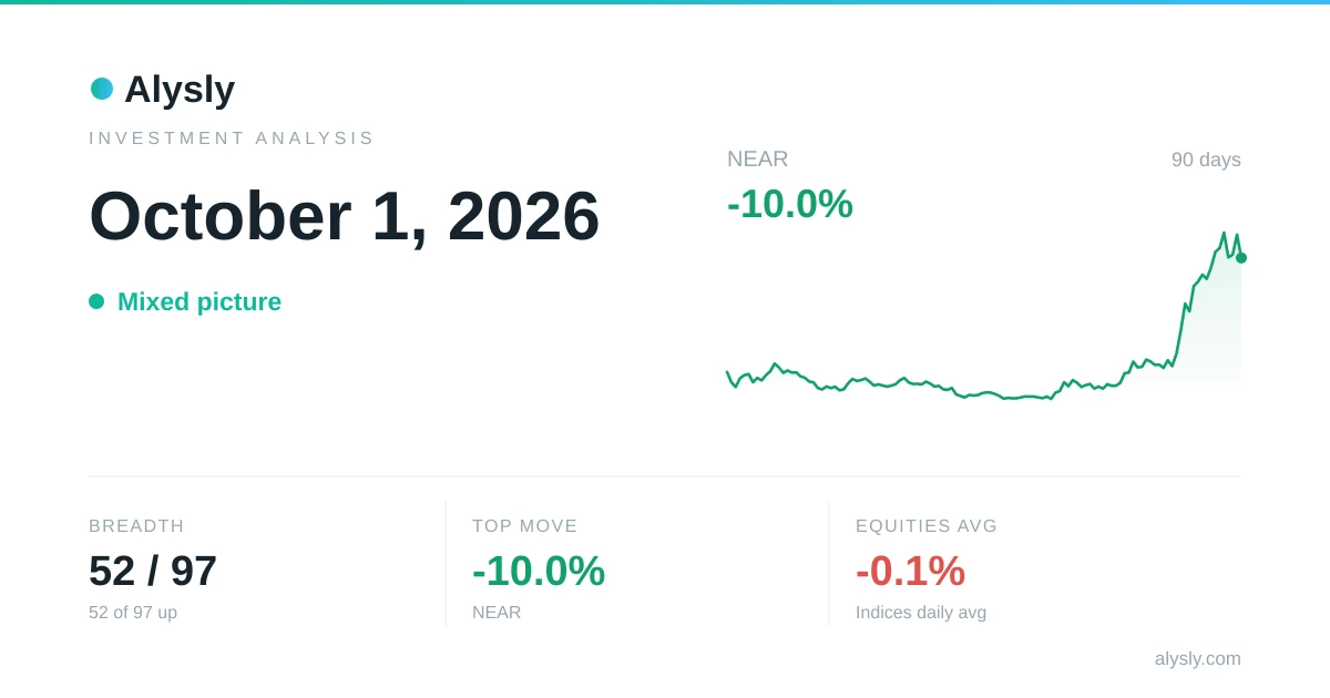 Nikkei 225 Leads Global Indices, +3.3% – October 1, 2026
